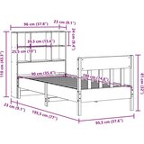 vidaXL Posteljni okvir brez vzmetnice bel 90x190 cm trdna borovina | Shoptok.si