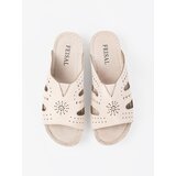 Shelvt Comfortable light beige flip-flops on a low wedge | shoptok.hr