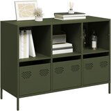 vidaXL Komoda olivno zelena 101,5x39x73,5 cm hladno valjano jeklo Cene