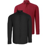 Dewberry DOUBLE SET G721 MEN'S SHIRT-BLACK-BURGUNDY Cijene