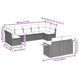  9-dijelni set vrtnih sofa od poliratana s jastucima sivi | shoptok.hr
