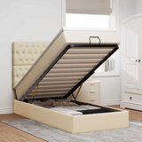  Otomanski krevet s madracem i LED krem 90x200 cm tkanine | shoptok.hr