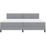 Krevet s opruga kutije Svijetlo siva 200 x 200 cm tkanina | Eponuda.com