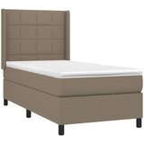 Krevet box spring s madracem LED smeđesivi 80 x 200 cm tkanina | shoptok.hr