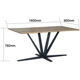 MID.YOU Jedilna Miza Pim, Barve Hrasta, 160x90 | Shoptok.si