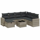 Maison Chic Seti vrtnega pohištva - Vrtna garnitura - Vrtni pohištvo set 8-delna z blazinami sv. siv poli ratan, (21800982) | Shoptok.si
