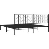 Metalni okvir za krevet s uzglavljem crni 193x203 cm | shoptok.hr