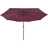  Vrtni suncobran s LED svjetlima i metalnom šipkom 400 cm bordo | shoptok.hr