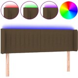 Maison Chic led posteljno vzglavje - vzglavna omarica - nočna omarica temno rjavo 147x16x78/88 cm blago, (21707745) | Shoptok.si