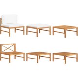  3-dijelna vrtna garnitura od tikovine s krem jastucima | shoptok.hr