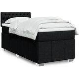vidaXL Box spring postelja z vzmetnico črna 100x200 cm blago | Shoptok.si