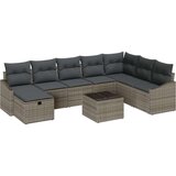 vidaXL 9-delni vrtni kavč set s blazinami iz sivega poly ratana | Shoptok.si