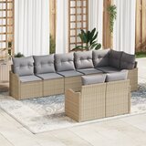 vidaXL 8-dijelni vrtni kauč set s jastučićima bež poli ratan | shoptok.hr