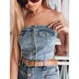 DStreet Top damski gorsetowy jeansowy GORSETORA niebieski | Shoptok.si
