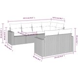  7-dijelni set vrtnih sofa od poliratana s jastucima bež | shoptok.hr