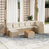 Maison Chic Seti vrtnega pohištva - Vrtna garnitura - Vrtni pohištvo set 8-delna z blazinami bež poli ratan, (21799353) | Shoptok.si