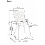  Stolica LOTUS - baršun - tirkizna | shoptok.hr