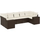  7-dijelni set vrtnih sofa od poliratana s jastucima smeđi | shoptok.hr