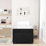 vidaXL Posteljni okvir z vzmetnico Drugo Črna 80 x 200 cm Žamet | Shoptok.si