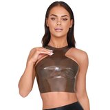 Latex High-neck Top 2901412 Transparent Smoky Grey L Cene