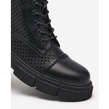 Resti Women's black openwork ankle boots with a flat heel Rolika - Footwear | ePonuda.com
