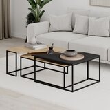 Marckeric Stolići za kavu u setu 3 kom s pločom stola u dekoru hrasta u prirodnoj boji 70x110 cm Titan – | shoptok.hr