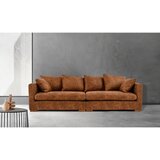 Scandic Sedežna garnitura iz umetnega usnja v konjak rjavi barvi 266 cm Hamburg – | Shoptok.si