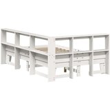  Knjižna postelja brez vzmetnice bela 135x190 cm trdna borovina | Shoptok.si