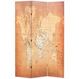 vidaXL Sklopiva sobna pregrada s kartom svijeta 120 x 170 cm žuta | shoptok.hr