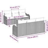  Sjedeća garnitura za vrt Siva 55 x 55 x 37 cm poliratan | shoptok.hr