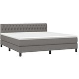  Box spring postelja z vzmetnico temno siva 180x200 cm blago, (20789898) | Shoptok.si
