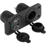 Ugradni auto punjač 2xUSB 3.1A sa utičnicom upaljača PY-CHR0002