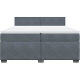 Krevet s oprugama i madracem tamnosivi 200x200 cm baršunasti | Eponuda.com
