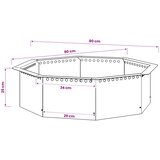  Prsten za vatru Crna 80 x 80 x 25 cm Čelik | shoptok.hr