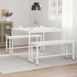  Jedilna miza Bela 110 x 110 x 75 cm Masivno borovo les, (5000269089) | Shoptok.si