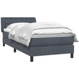Box spring krevet s madracem tamnosivi 80 x 220 cm baršunasti | shoptok.hr