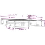  Okvir za krevet od masivnog drva bijeli 150 x 200 cm veliki | shoptok.hr