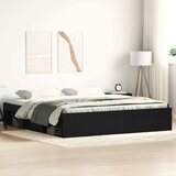 vidaXL Posteljni okvir brez vzmetnice črni hrast 200x200 cm inž. les | Shoptok.si