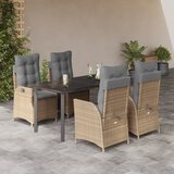 vidaXL 5-dijelni vrtni blagovaonski set od poliratana s jastucima bež | shoptok.hr