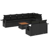 vidaXL 9-dijelni set vrtnih sofa s jastucima crni od poliratana | shoptok.hr