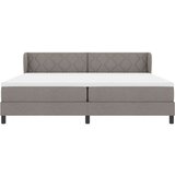 vidaXL Postelja s pomičnim dnom in vzmetnico - Taupe, 200x200 cm, Tkanina, (22052515) | Shoptok.si