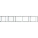  Pasji boks z vrati siv 10x2x1,5 m pocinkano jeklo | Shoptok.si