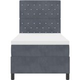 vidaXL Box Spring postelja z vzmetnico temno siva 100x200 cm žamet | Shoptok.si