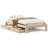vidaXL Posteljni okvir brez vzmetnice 90x200 cm trdna borovina | Shoptok.si