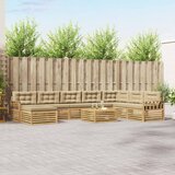  Set vanjskih sofa 9 pcs Bijela i bež Čvrsto drvo akacije | shoptok.hr