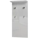 čiviluk PIANO-CLK46 - kolekcija piano - kristalno bela hg lak/kristalno bela hg lak - 46x100x17 cm