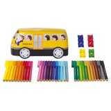Faber-Castell Otroški flomastri Connector pločevinasti avtobus, 33 barv | Shoptok.si
