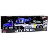 Policijski kamion za igru sa helikopterom i automobilom - plavi | shoptok.hr