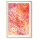  Plakat Fiery Colors - dynamic shapes in fire and pink tones 21x30 Zlatni okvir s margom | shoptok.hr