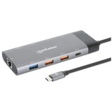 Manhattan Docking station 130714 10in1 USB-C - 2xHDMI/5xUSB/LAN/PD 100W | ePonuda.com